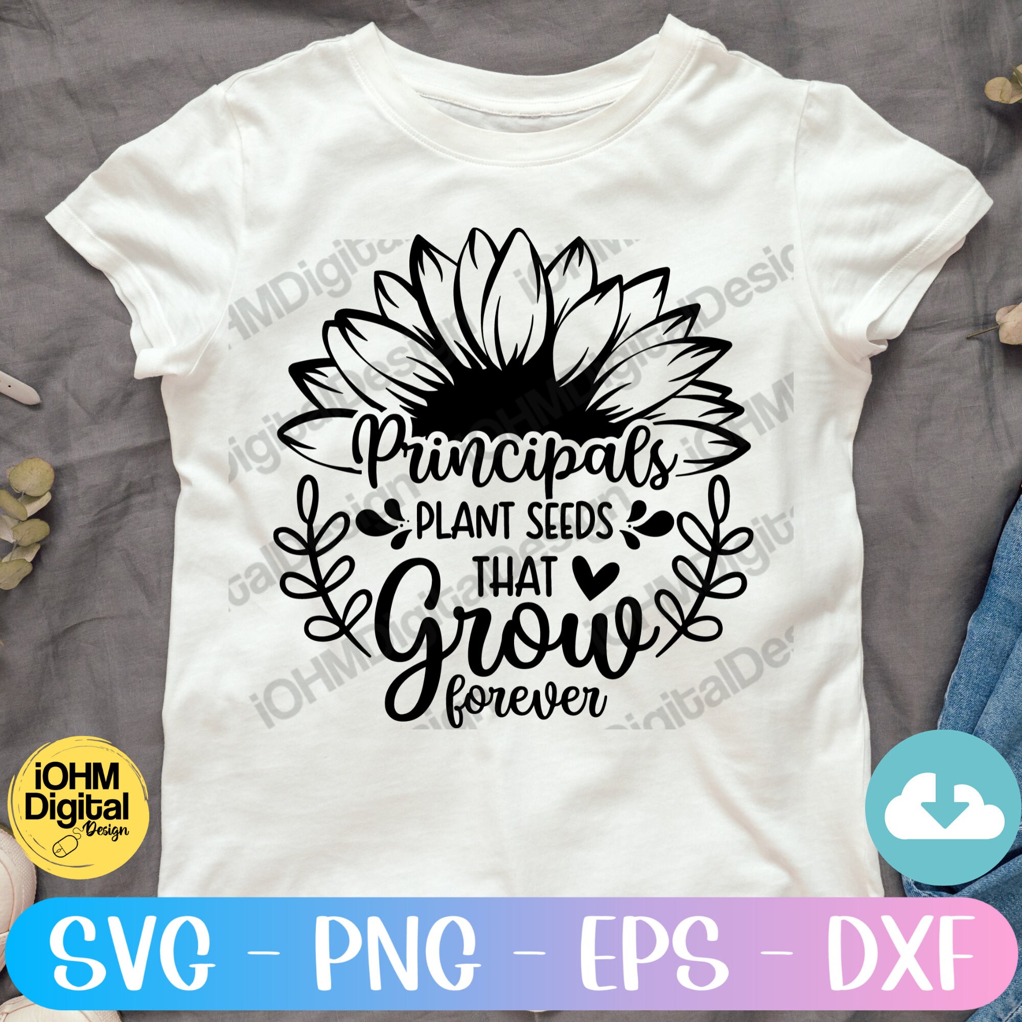 Principal Sunflower SVG: Funny Teacher Shirt Design (digital Download ...