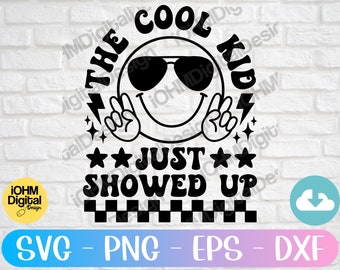 Coolt barn tillbaka till skolan SVG | Retro småbarnsklippfil (digital nedladdning)