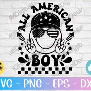 Archivo SVG patriótico del 4 de julio para niños estadounidenses (descarga digital)