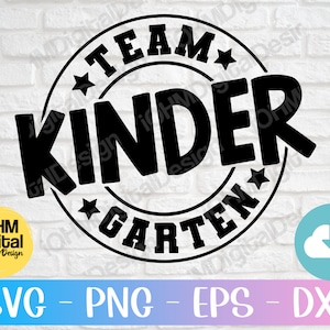 Team Kindergarten SVG: Back to School Cut Files (Digital Download)