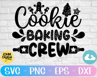 Świąteczna ekipa do pieczenia ciasteczek SVG: Plik do wycinania świątecznej ekipy do pieczenia (pobranie cyfrowe)