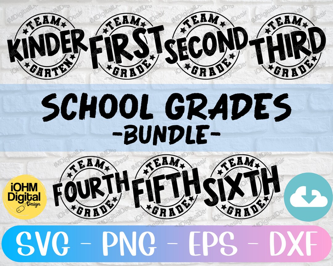 School Grades SVG Bundle: Teacher Cut Files (digital Download - Etsy