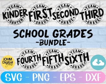 School Grades SVG Bundle: Teacher Cut Files (Digital Download