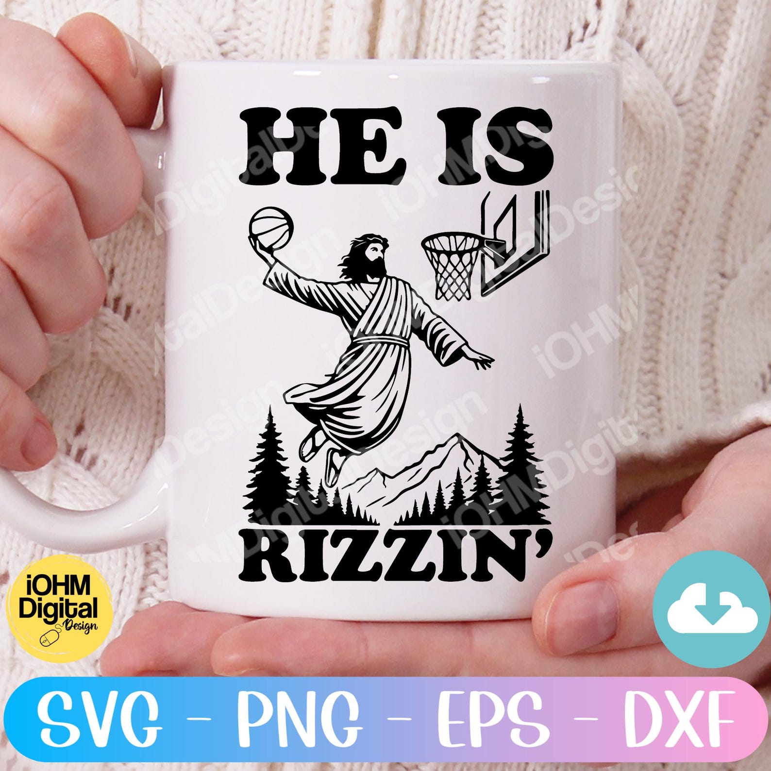 He is Rizzin' Jesus Basketball SVG: Funny Easter Shirt (digital Files ...