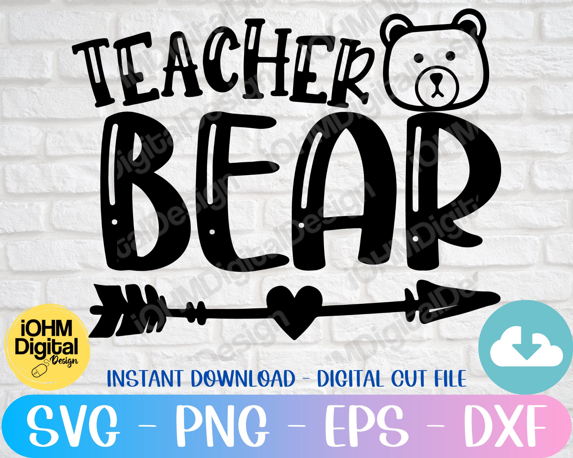 Download Teacher Bear Svg/Svg Png Eps Dxf/School Svg/Teacher | Etsy