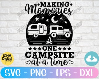 Camping Memories SVG: Happy Camper Cut File (Digital Download)