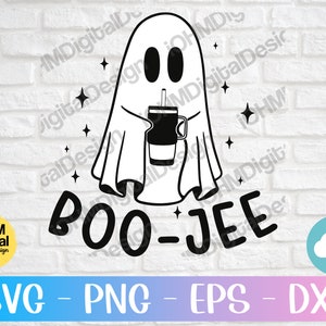 Boo Jee Boujee Ghost with Tumbler: Halloween SVG Cut File (Digital Download)