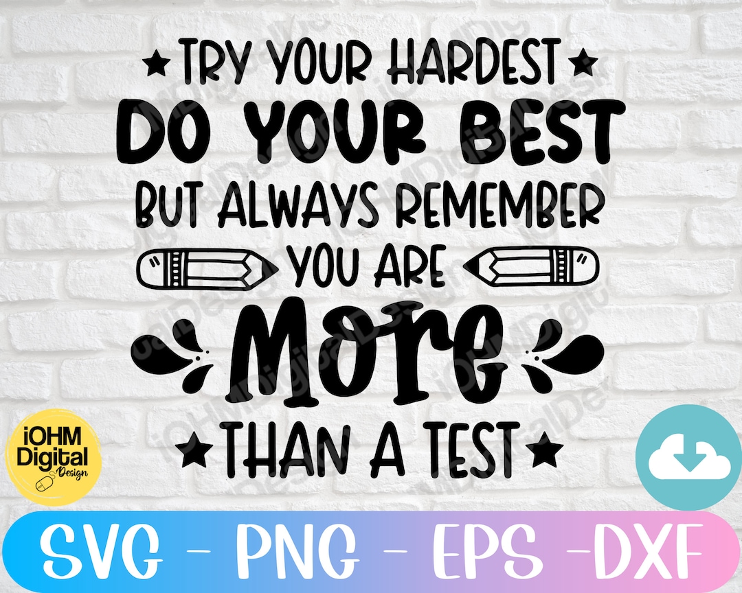 Try Your Hardest Do Your Best T Shirt Teacher Lover Gift Try Your Hardest Do Your Best T Shirt Teacher Lover Gift