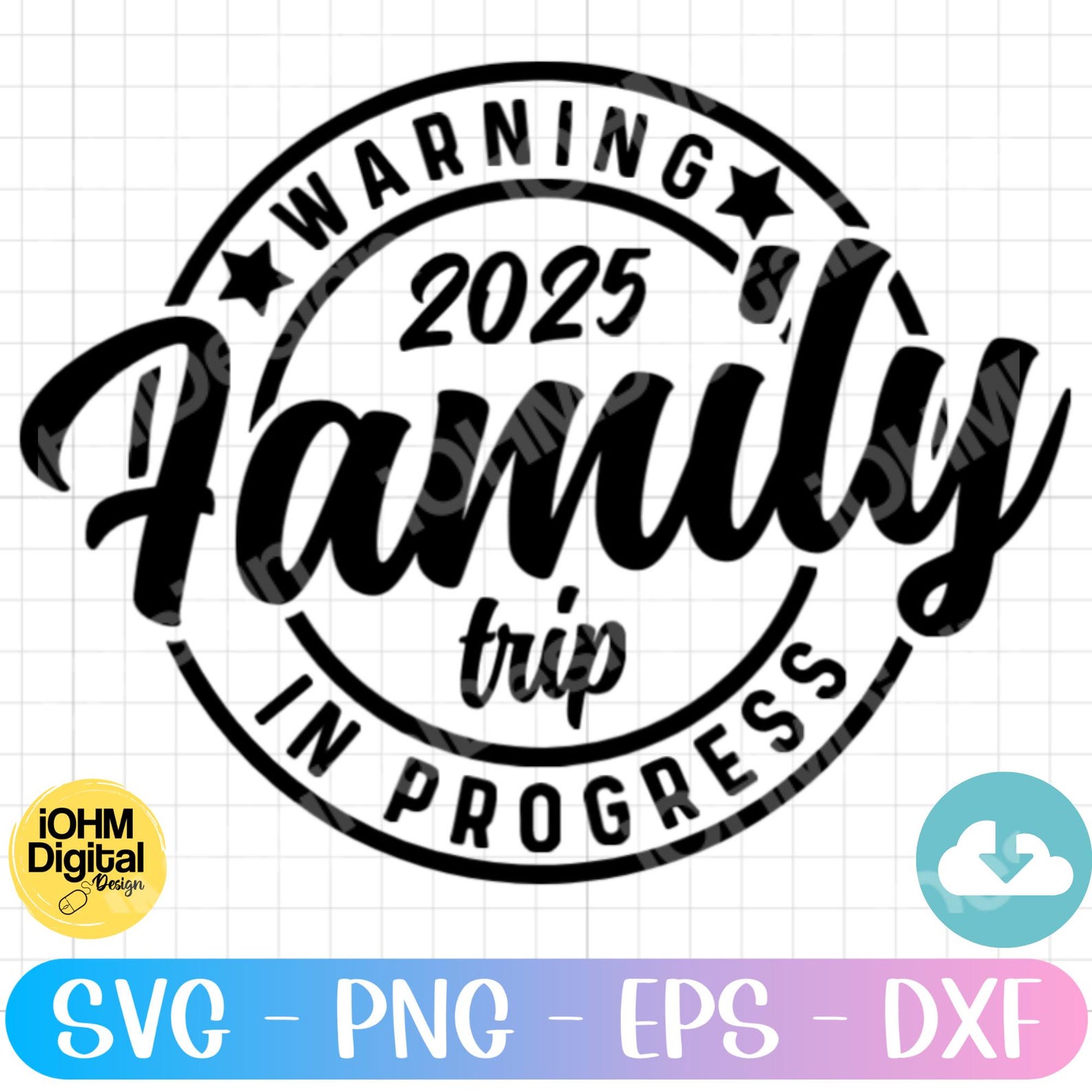 Warning Family Trip in Progress 2025 SVG Cut File (digital Download) - Etsy