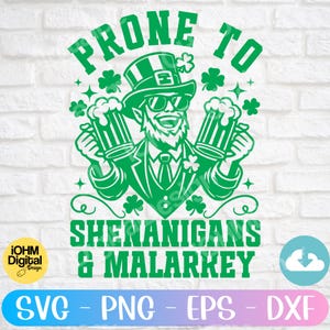 Shenanigans Malarkey St Patricks Day SVG: Irish Leprechaun Cut File (Digital Download)