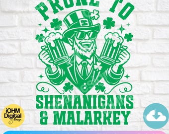 Shenanigans Malarkey St Patricks Day SVG: Irish Leprechaun Cut File (Digital Download)
