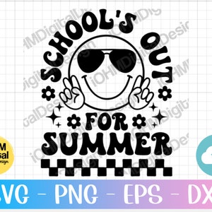 School's Out for Summer Svg Png Eps Dxf Cut File Retro - Etsy