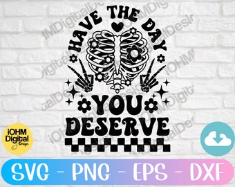 Skeleton Peace Sign SVG: Funny Karma Cricut Cut File (Digital Download)