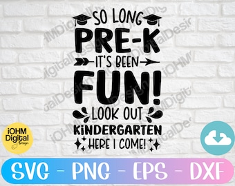 Pre-K Graduation SVG: Kindergarten Here I Come (Digital Download)