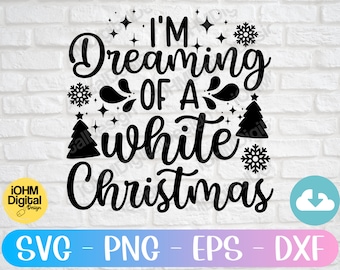 White Christmas SVG | Holiday Decor Cut File (Digital Download)