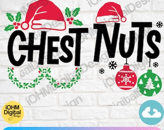 Chest Nuts Christmas SVG: Rolig parskjortadesign (digital nedladdning)