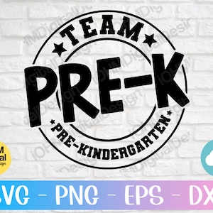 Zespół Pre-K Svg Png Eps Dxf Wytnij plik | Powrót do szkoły Svg | Drużyna Pre-K Svg | Załoga Pre-Kindergarten Svg | Koszulka nauczyciela Pre-K Svg | Cricut Svg