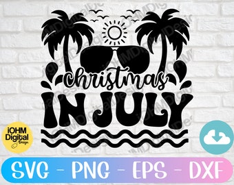 Tropical Christmas SVG: Summer Vacation Cut File (Digital Download)