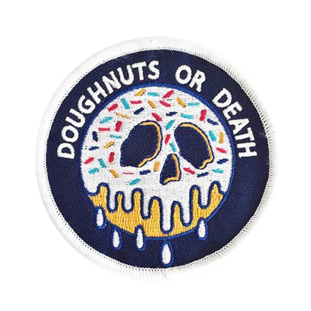 Doughnuts Sprinkle Phrase Skull With Border Patch for Garments Etsy