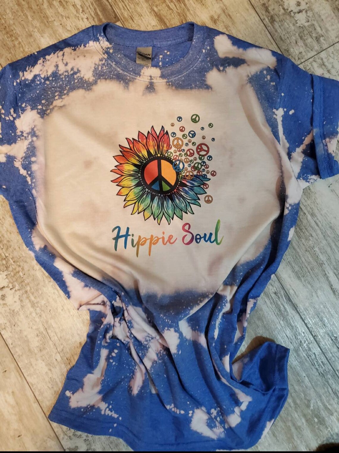 Bleached hippie soul t shirt | Etsy