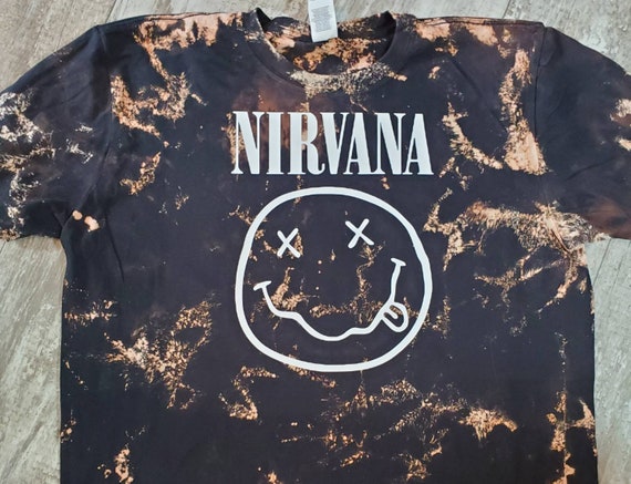 Acid wash mens nirvana t shirt