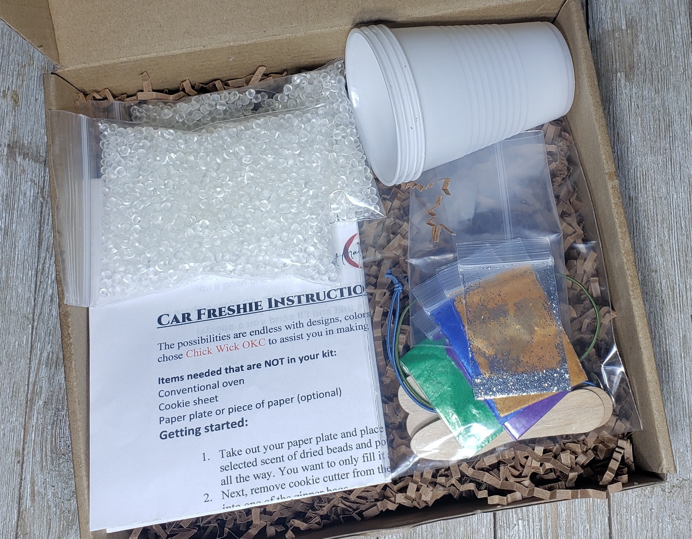  MUBYOK 69PCS Car Freshies Supplies Starter kit, DIY Freshie  Making kit with 12oz Unscented Aroma Beads,Freshie Tin Containers (Make 10  freshie tins)