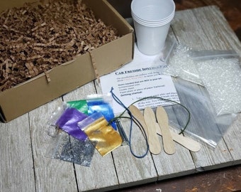 Custom Car Freshener Kit for Adults & Kids, Create Custom Hanging Sports Freshies, Aroma Bead Freshie Craft Kit