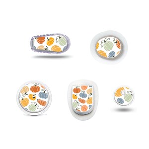 Fall Pumpkins CGM Sensor Sticker for Freestyle Libre, Dexcom, Omnipod Continuous Glucose Monitor