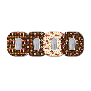 Cottage Core Mushroom Collection Dexcom G6 Patch Overlay for CGM monitor