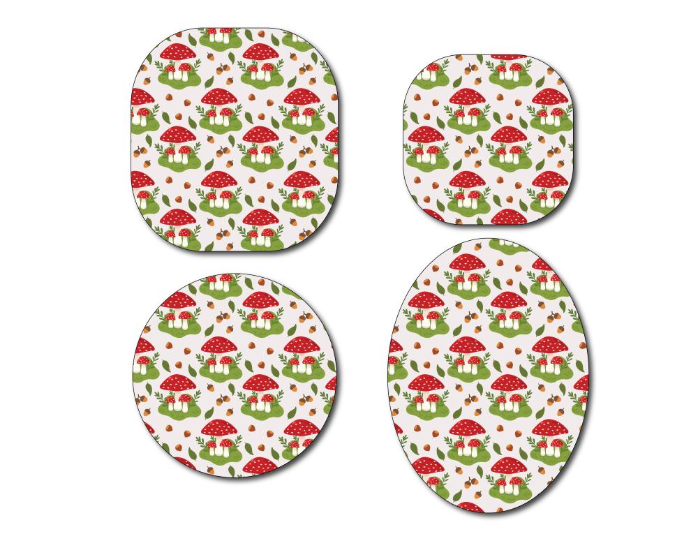 Cottage Core Mushroom Continuous Glucose Monitor (CGM) Decorative Over Patch (No Hole)