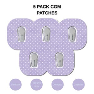 Polka Dot Periwinkle CGM Dexcom G6, Dexcom G7, Freestyle Libre 2, Freestyle Libre 3, Guardian, CGM Overpatch