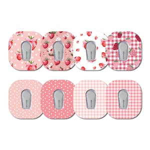 Strawberry Coquette Collection Dexcom G6- Set of 8 Patch Overlay for CGM monitor
