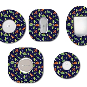 Dinosaurs and Cactus CGM patch for Freestyle LIbre, Dexcom, Omnipod Continuous Glucose Monitor patches and stickers