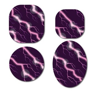 Lightening Pink Continuous Glucose Monitor (CGM) Decorative Over Patch (no hole)