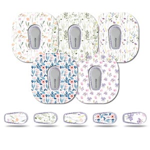 Wildflower Collection #1 Patch and Sticker Bundle Dexcom G6- Set of 5 Patch Sticker Overlay for CGM monitor