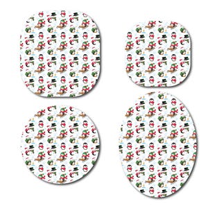 Christmas Penguins Continuous Glucose Monitor (CGM) Decorative Over Patch (No Hole)