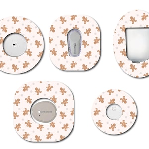 Retro Gingerbread CGM patch for Freestyle LIbre, Dexcom, Omnipod Continuous Glucose Monitor patches and stickers