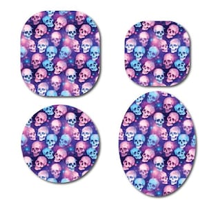 Rainbow Skulls Continuous Glucose Monitor (CGM) Decorative Over Patch (No Hole)