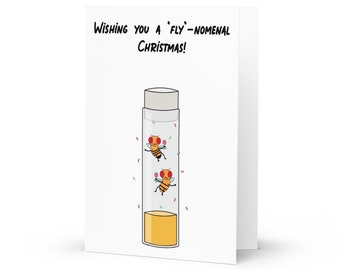 Drosophila Melanogaster Christmas Card, Scientists, Women In Science, PhD Students, Genetics Gifts, Microbiology, Immunology, Lab Technician