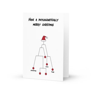 Phylogenetischer Baum Weihnachtskarte, Bioinformatik, Genomik, Molekularbiologie, Infektionskrankheiten, Wissenschaftler, Doktoranden, Genetik Geschenke