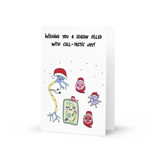 Tarjeta navideña de biología celular, cultivo celular, Cellfie, neurociencia, ciencia vegetal, científicos, biólogo, inmunología, ideas para regalos navideños