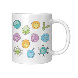 Immune Cells Mug, Immunology Student, Immunologist, Immune system, Antibodies, White Blood Cell, Virology, Microbiology, Biology Teacher