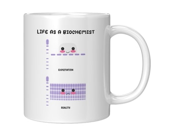 Tasse de biochimiste drôle, Western Blot, doctorant, majeure en biochimie, chimie, biologie moléculaire, scientifique, femmes dans la science, technologie de laboratoire
