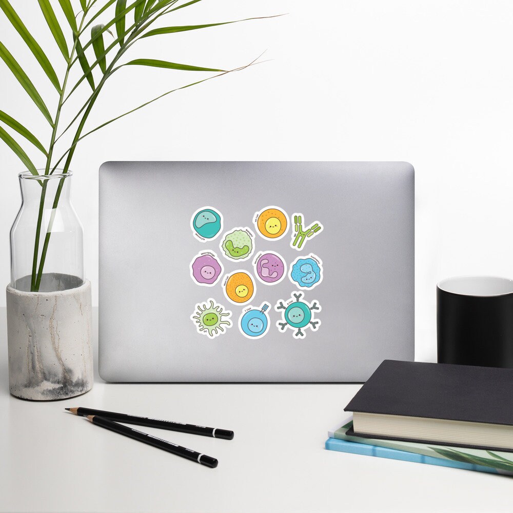 Immmunology Sticker Immunology Sticker, Cell Biology, Research Lab Gift, Hematology, White ...