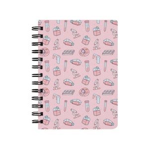 Cute Cell Culture Spiral Notebook, Biology Biomedical Science Stationery, PhD Gift For Her, Lab Technician, Scientist Researcher Notebook