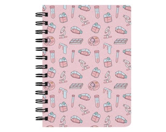Cute Cell Culture Spiral Notebook, Biology Biomedical Science Stationery, PhD Gift For Her, Lab Technician, Scientist Researcher Notebook