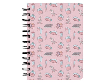 Cute Cell Culture Spiral Notebook, Biology Biomedical Science Stationery, PhD Gift For Her, Lab Technician, Scientist Researcher Notebook