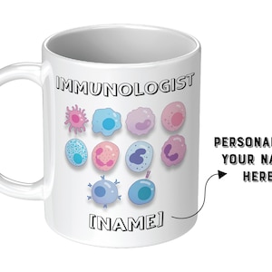 Immunologist Personalized Mug, Immune System, Immunology Student Gift, Immunity, Microbiology, Scientist, PhD Researcher, Allergy Doctor