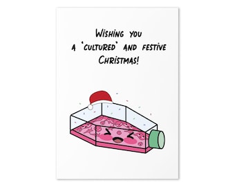 Funny Cell Culture Christmas, Science Festive Cards, Scientist, Graduate Student, Teacher, Lab Tech, Researcher, Biologist Holiday Gift