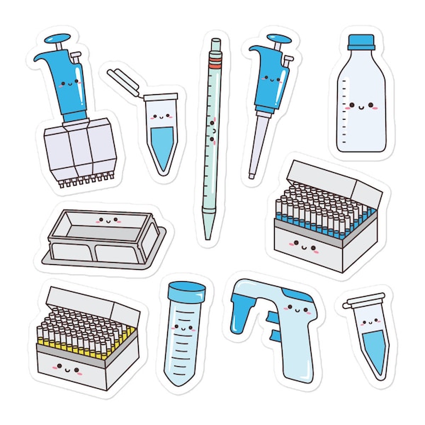 Pipette Sticker, Molecular Biology, Cell Culture, DNA molecule, Chemistry, Pharmacy, Microbiology, Laboratory Technician, Gift For Scientist